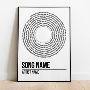 Custom Song Poster, Custom Music Poster Print, Personalized Song Wall Art, Song Lyric Wall Art, Custom Song Lyrics Print, Custom Song Gift