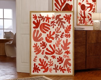 Impression d'art mural rouge Henri Matisse, affiche abstraite rétro, décoration d'intérieur minimaliste, exposition d'art dans une galerie