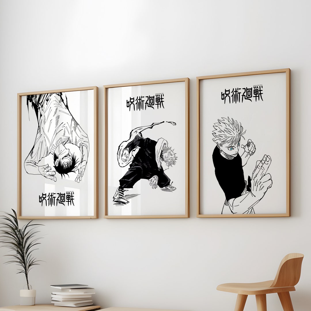 Jujutsu Kaisen Posters 3 Pack, Jujutsukaisen Anime Art Anime Wall Print ...