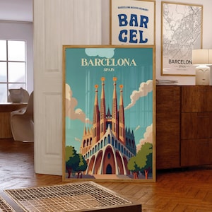 Barcelona City Print, Barcelona City Karte Druck, Barcelona Vintage Reiseplakat, Barcelona Reisedruck, Spanien Reisedruck, Barcelona City