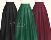 Duchess satin long ball gown skirt with lining and pockets - custom size, length | ankle, floor length