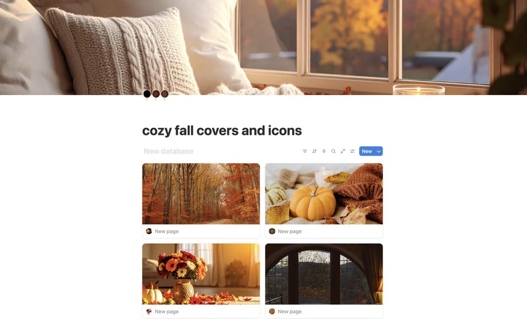 Fall Notion Header Cozy Fall Notion Bundle | Covers & Icons - Etsy