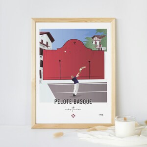 Affiche Pelote Basque / Affiche Pays Basque / Décoration / Illustration basque
