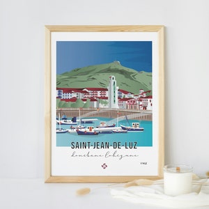 Saint Jean de Luz poster / Basque Country poster / Wall decoration / Basque illustration