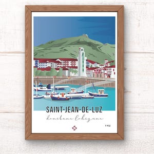 Saint Jean de Luz poster / Basque Country poster / Wall decoration / Basque illustration