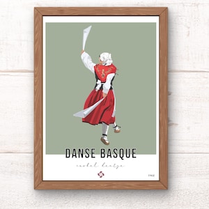 Basque Dance Poster / Basque Country Poster / Basque Dancer Poster