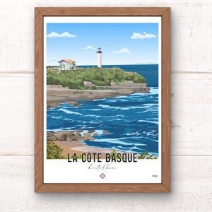 Basque Coast Poster / Anglet Poster / Basque Country Poster / Poster