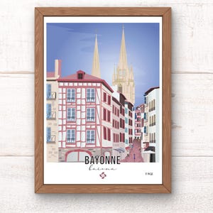 Bayonne Poster / Basque Country Poster / Decoration / Basque Illustration