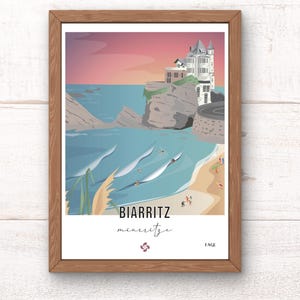 Biarritz poster / Basque Country poster / Decoration / Basque illustration