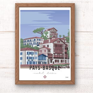 Basque Country Poster / Saint-Jean-de-Luz Poster / Basque Houses