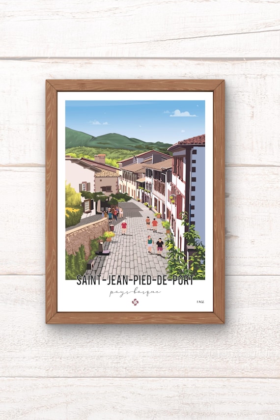Saint-jean-pied-de-port Poster Basque Country Poster Saint