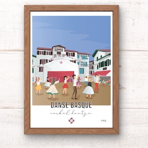 Basque Dance Poster / Basque Country Poster / Decoration / Basque Illustration