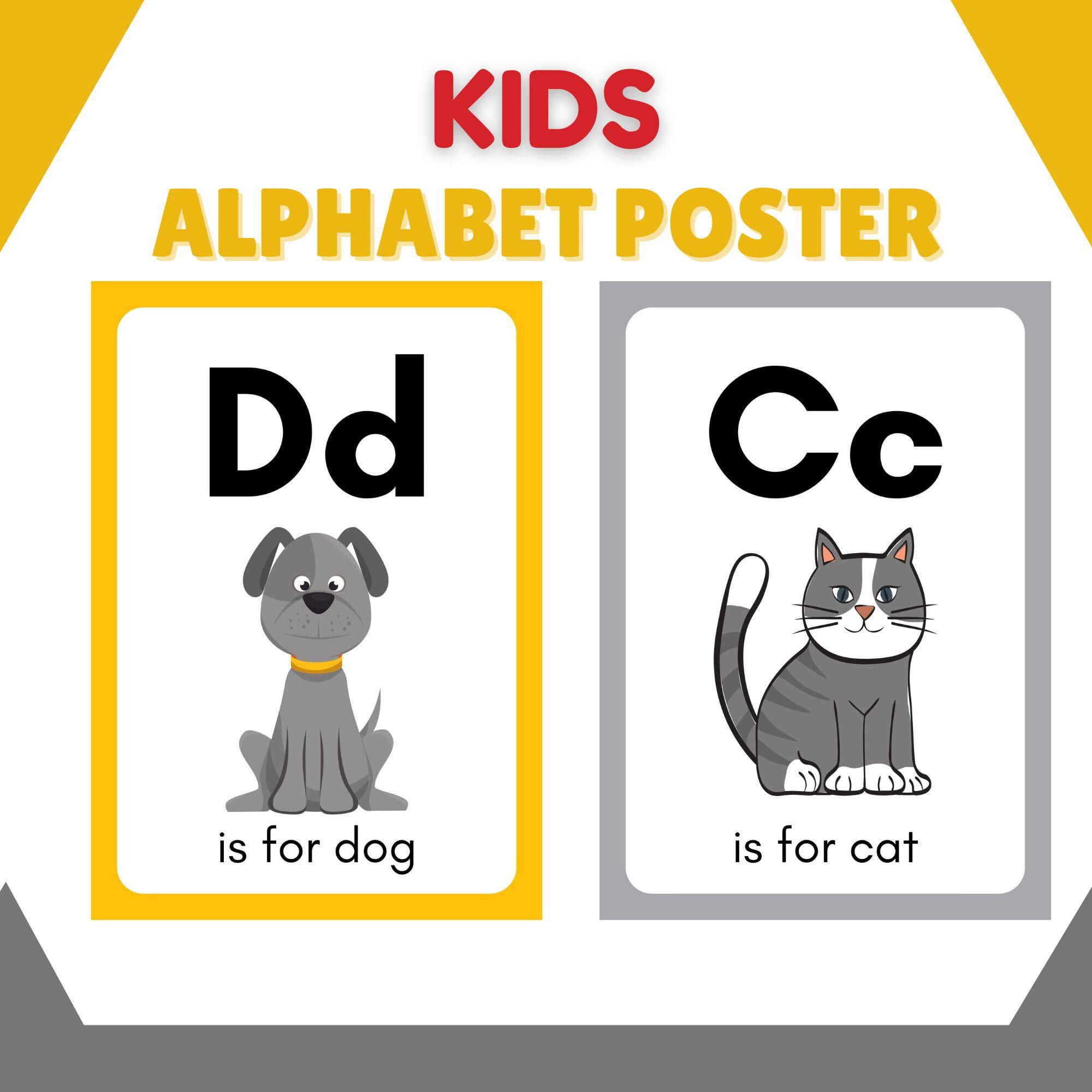 Vibrant Kids Alphabet Poster | Educational Wall Art for Children | ABC ...