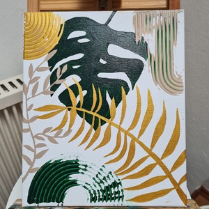 Monstera leaf acrylic painting - Etsy.de