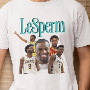 LeSperm Bronny James Meme T-Shirt: Funny NBA Parody, Organic Cotton