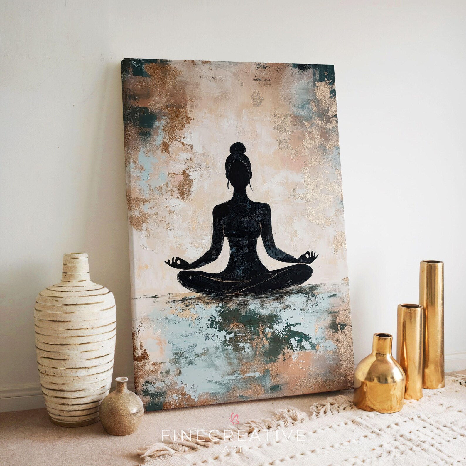 Yoga Pose Print, Meditation Painting, PRINTABLE Digital Wall Art, Zen ...