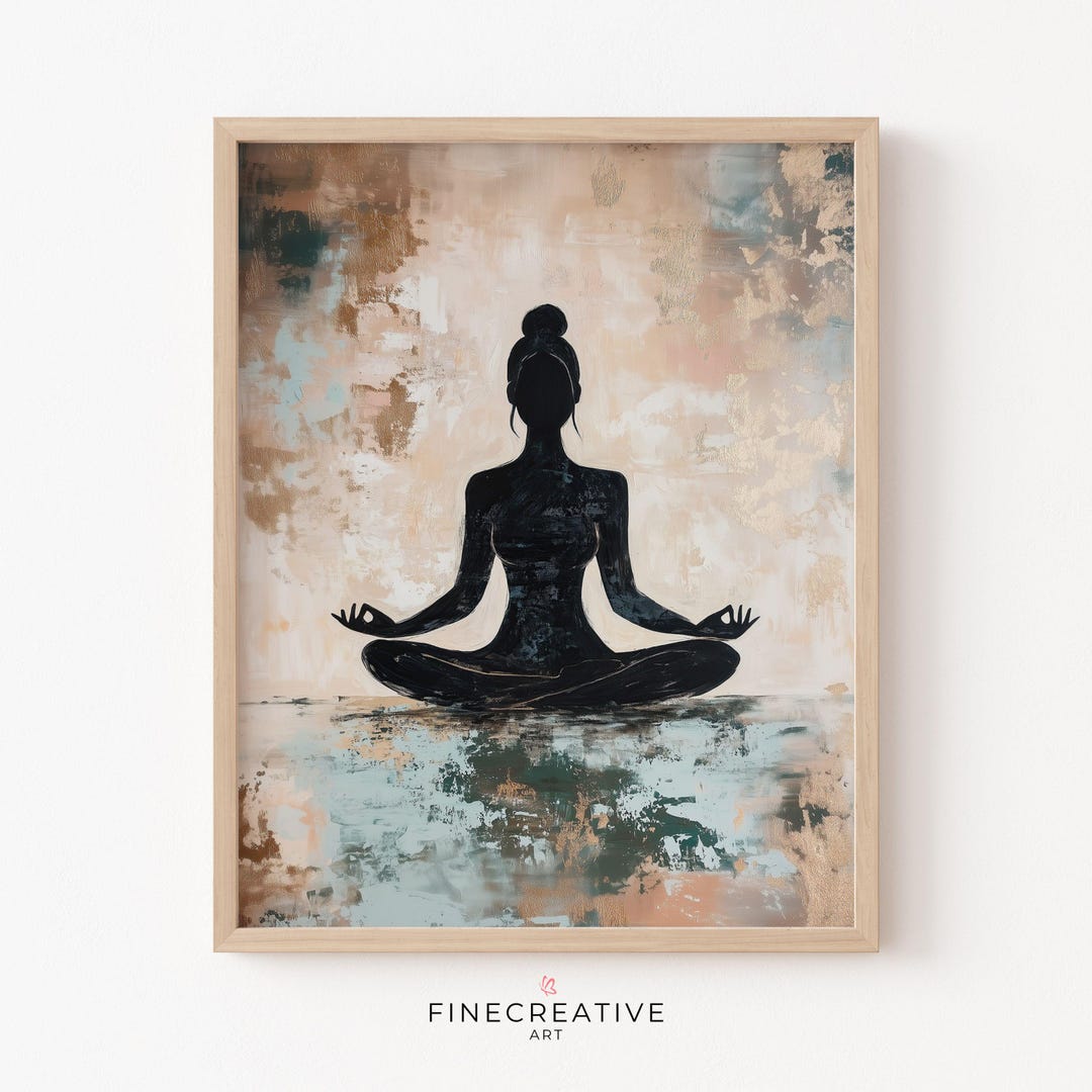 Yoga Pose Print, Meditation Painting, PRINTABLE Digital Wall Art, Zen ...