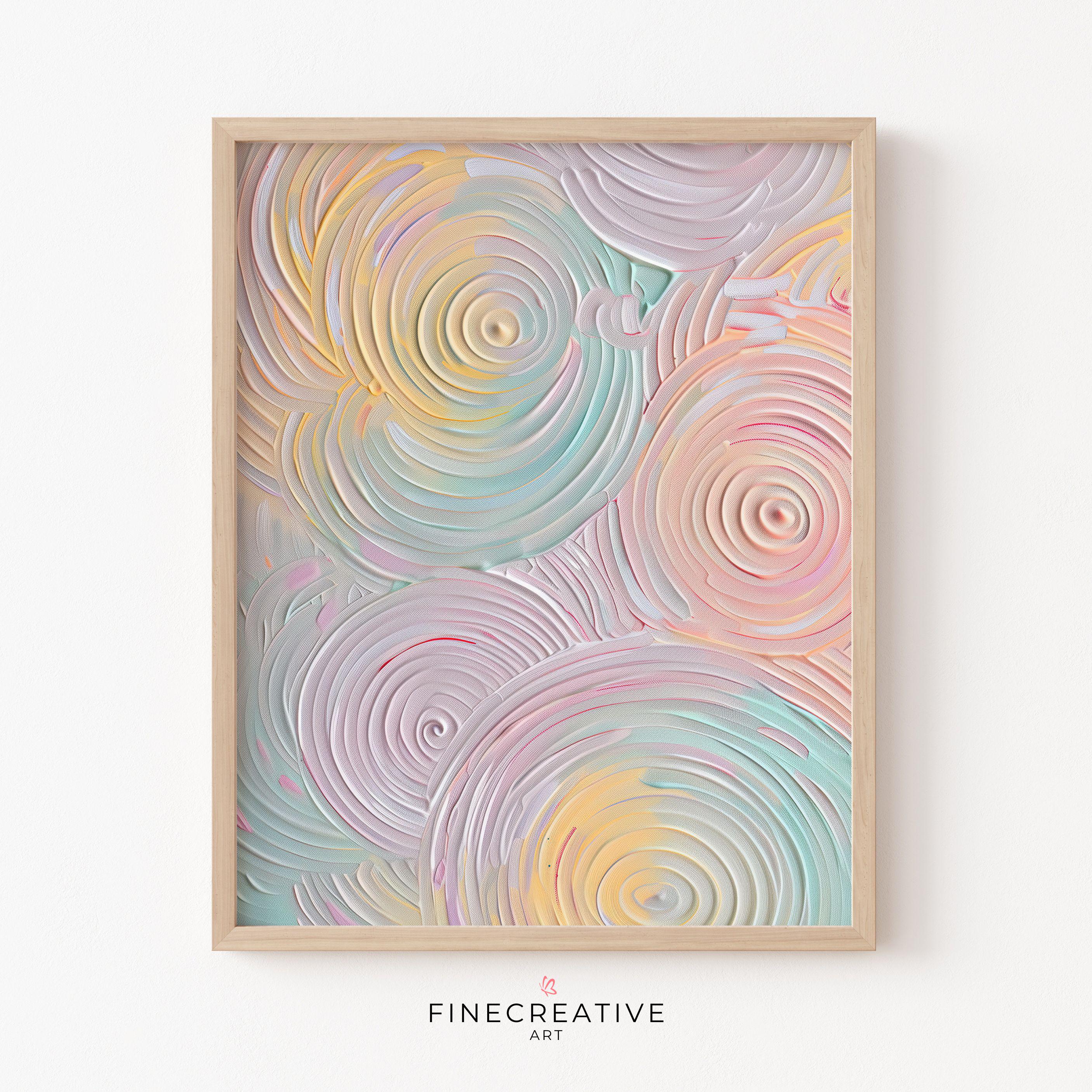 Pastel Abstract Art Print, Textured Circles Art, Modern Nursery Decor, Japandi Download Art, Pastel Boho Wall Decor, Scandinavian Art | A04