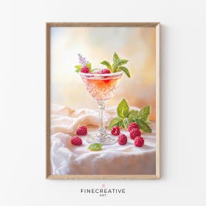 Cocktail Wall Art Dopamine Bar Cart Foodie Cadeau Levendige Drank Print Zomer Keuken Decor Pastel Eetkamer Afdrukbaar Fruit Download | H02