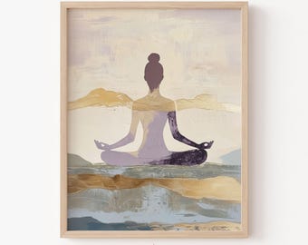 Yoga Pose Print, Meditation Painting, PRINTABLE Digital Wall Art, Zen ...