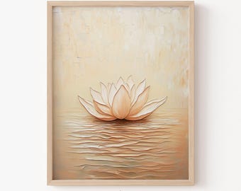 Lotus Flower Print, Bohemian Painting, PRINTABLE Digital Wall Art, Zen Home Decor, Yoga Wall Art, Spiritual Print, Instant Download | I05