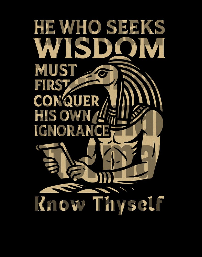 Know Thyself Vinyl T-shirt Design, Egyptian Digital Download ...