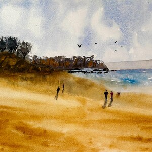 Print: 8x10in Giclee print ready to frame; A Walk on the Beach