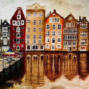 Print: 8x10in Giclee print ready to frame; Dining on the water, Netherlands