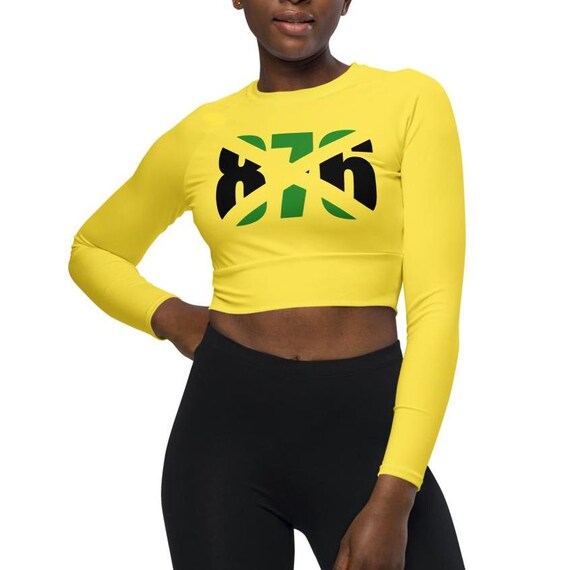 yellow long sleeve crop