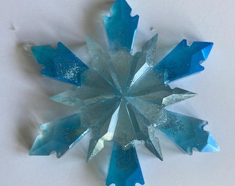 Light Blue  Resin Snowflake Ornament