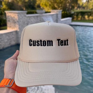 Custom Embroidered Hat, Personalized Trucker Hat, Custom Cap, Your Own Text Monogram, Bachelorette Hat, Unisex Foam Trucker Hat, 5 Panel Hat