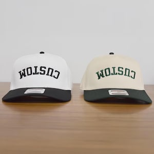 Custom Embroidered Upside Down Text Hat, 5 Panel Two Tone Baseball Cap, Personalized Make Your Own Hat, Embroidery Baseball Fan Hat (31-069) image 6