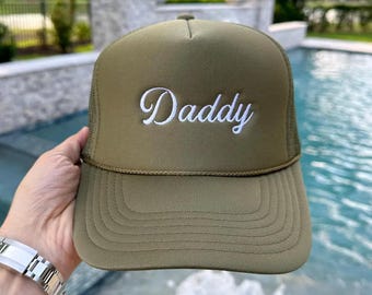 Embroidered Daddy Trucker Hat, Daddy Embroidery Hat, Daddy Caps