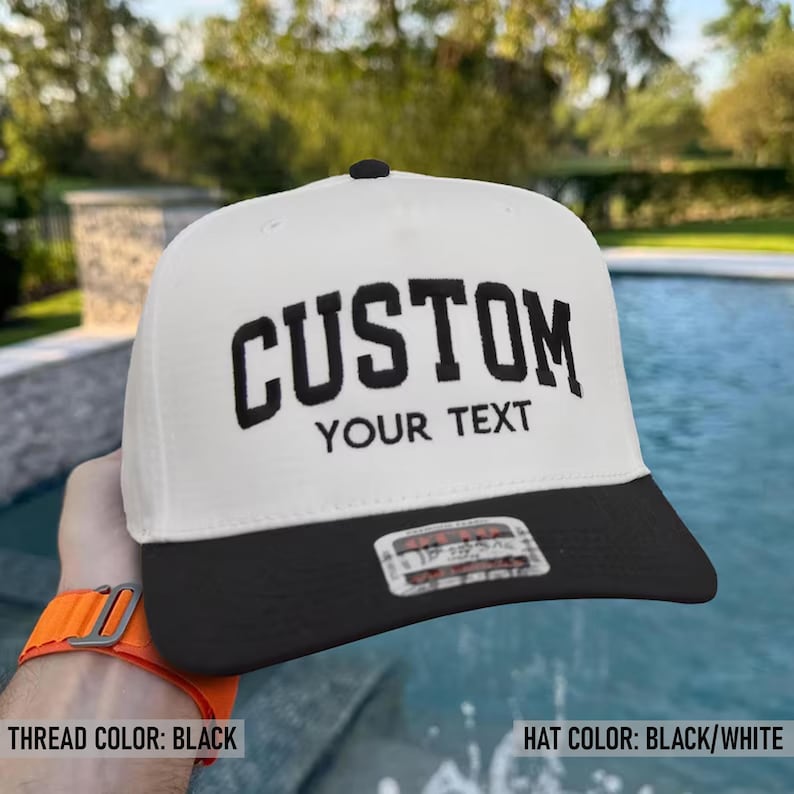 Custom Embroidered Hats, Personalized Dad Hat, Custom Text Hat, Mama Hats, Bachelor Trip Hat, Two Tone Baseball Cap, Christmas Gift (31-069) afbeelding 5