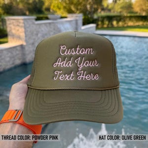 Personalized Embroidered Trucker Hat, Embroidered Cap, Custom Beach Hat, Personalized Hat, Monogram Hat, Mesh Back Cap, Add Your Text