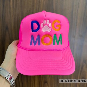 Embroidered Dog Mom Trucker Hat, Dog Mom Embroidery Hat, Dog Mom Cap image 7