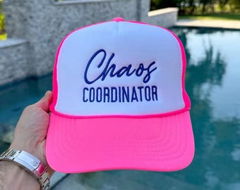Chaos Coordinator Embroidered Hat, Chaos Coordinator Caps, Embroidery Chaos Coordinator Trucker Hat