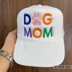 Embroidered Dog Mom Trucker Hat, Dog Mom Embroidery Hat, Dog Mom Cap image 6