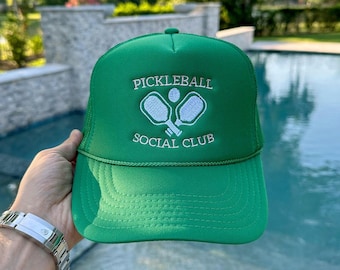 Pickleball Social Club Embroidered Hat, Pickleball Social Club Caps, Embroidery Pickleball Social Club Trucker Hat