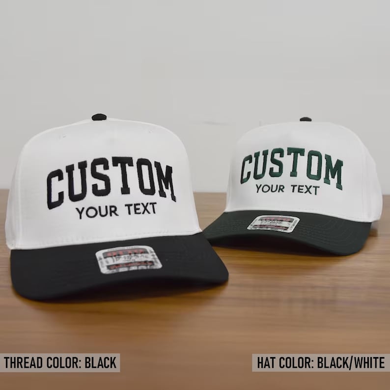 Custom Embroidered Hats, Personalized Dad Hat, Custom Text Hat, Mama Hats, Bachelor Trip Hat, Two Tone Baseball Cap, Christmas Gift (31-069) afbeelding 6
