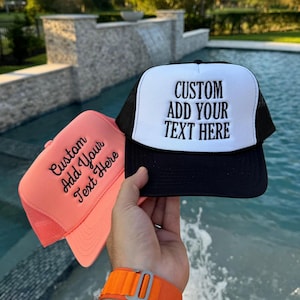 Personalized Embroidered Hat, Custom Caps, Adjustable Trucker Hat, Customized Embroidered Hat, Hat With Your Text, Bachelorette Party Hat