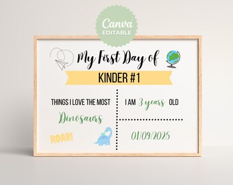 Back to School Sign, First Day of School, Last Day of School, Printable, Digital Print, Canva Editable Template, Back to School Print