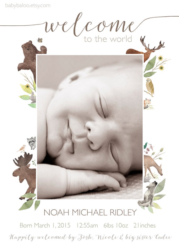 etsy birth announcement