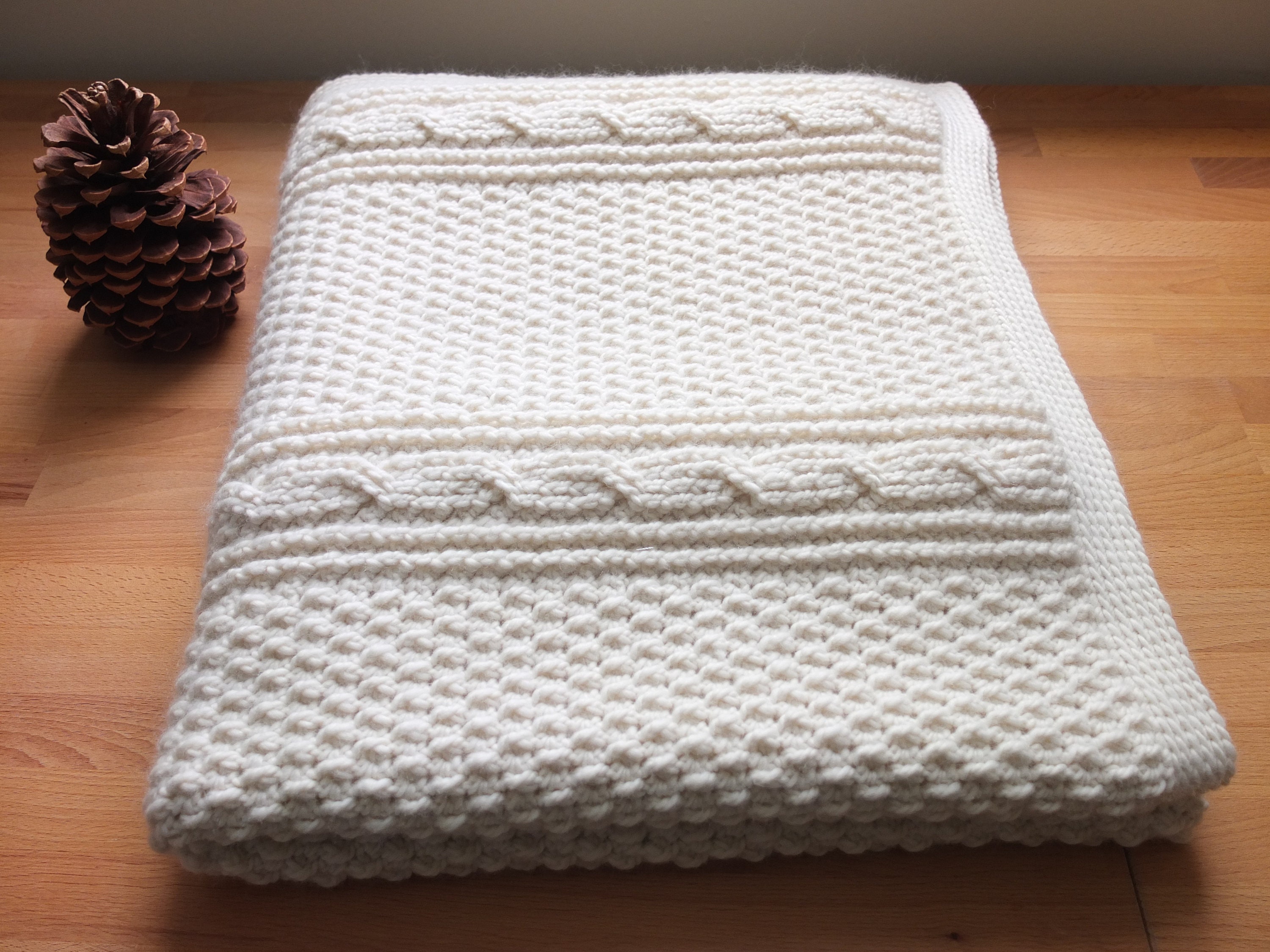 BARI BLANKET Textured Cable Twist Soft Undyed White Cream - Etsy BARI BLANKET Textured Cable Twist Soft Undyed White Cream - Etsy
