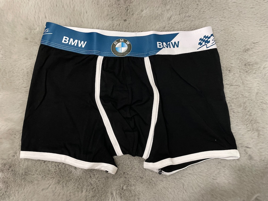 BMW Motorsport Inspired Boxer Briefs Classic Black & White With Blue ...