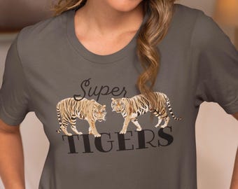 Vintage super tiger shirt gift for her or him birthday present women men tiger tee aesthetic unisex Comfort Colors t-shirt gift for friend
