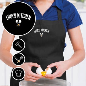 Personalised &quot;YOURNAME&#39;S KITCHEN&quot; apron Gift for her Gift for him Customised aprons Thoughtful baking cooking  gift Christmas Birthday