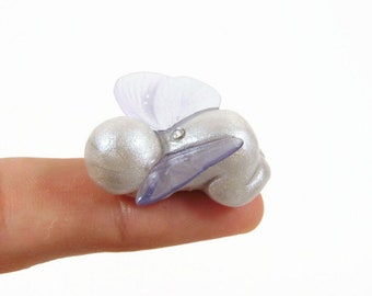 Sleepy Baby Trinket with Angel or Butterfly Wings - baby memorial keepsake or add on for existing sculptures - made to order