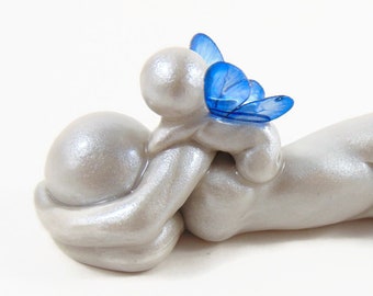 Pregnancy Loss Keepsake - angel sculpture for baby and infant loss - bereaved mother and child figurine - handmade to order remembrance gift