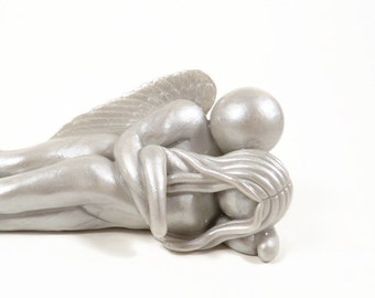 Sympathy gift for Loss of Husband, hand sculpted angel figurine for comfort and support